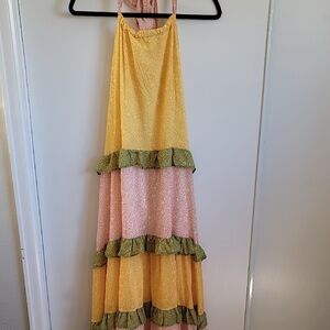 Lovecollette Yellow and White Dress NWOT